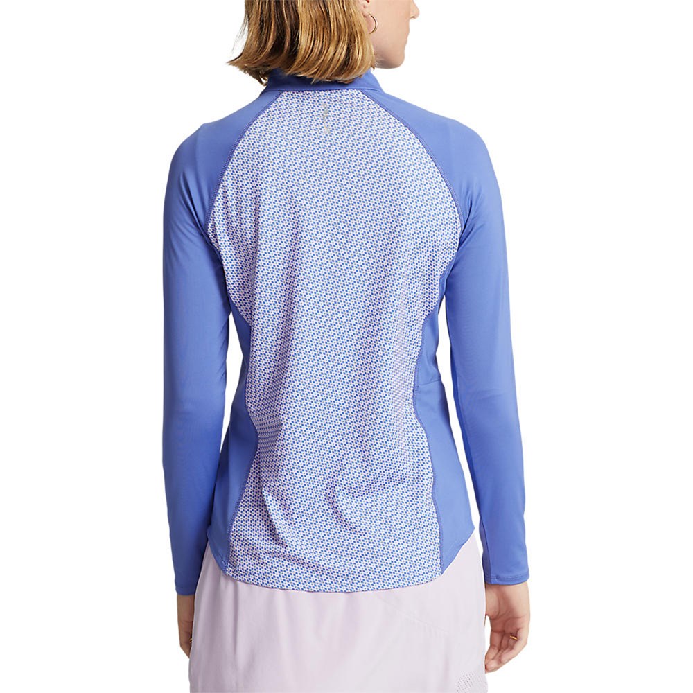 RLX Ralph Lauren Women's Jersey UV Quarter Zip Golf Pullover - Scottsdale Blue Geo