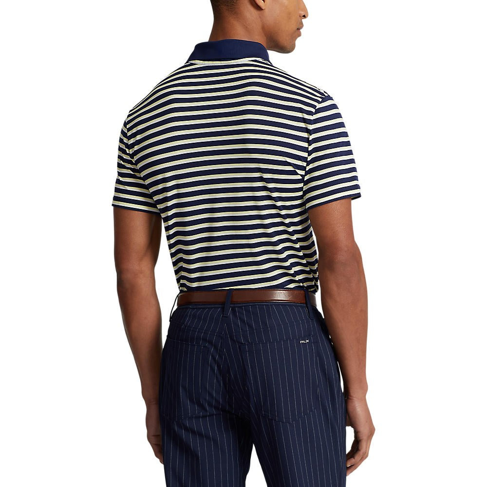 RLX Ralph Lauren Tour Pique Stripe  Polo Shirt - French Navy Multi