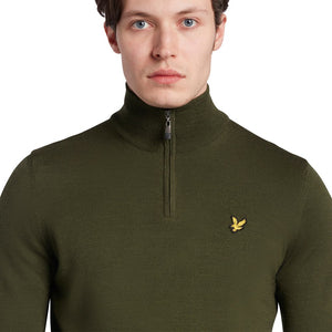 Lyle & Scott Core 1/4 Zip Merino Mix - Cactus Green