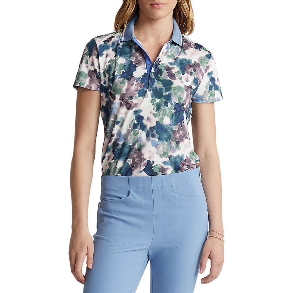 RLX Ralph Lauren Women's Printed Airflow Performance Golf Shirt - Artist Abstract Camo