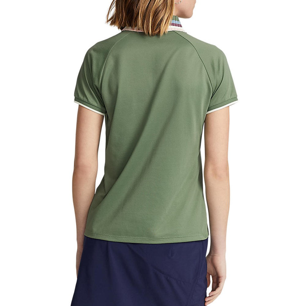 RLX Ralph Lauren Women's Tour Pique 1/4 Zip Golf Shirt - Cargo Green Multi