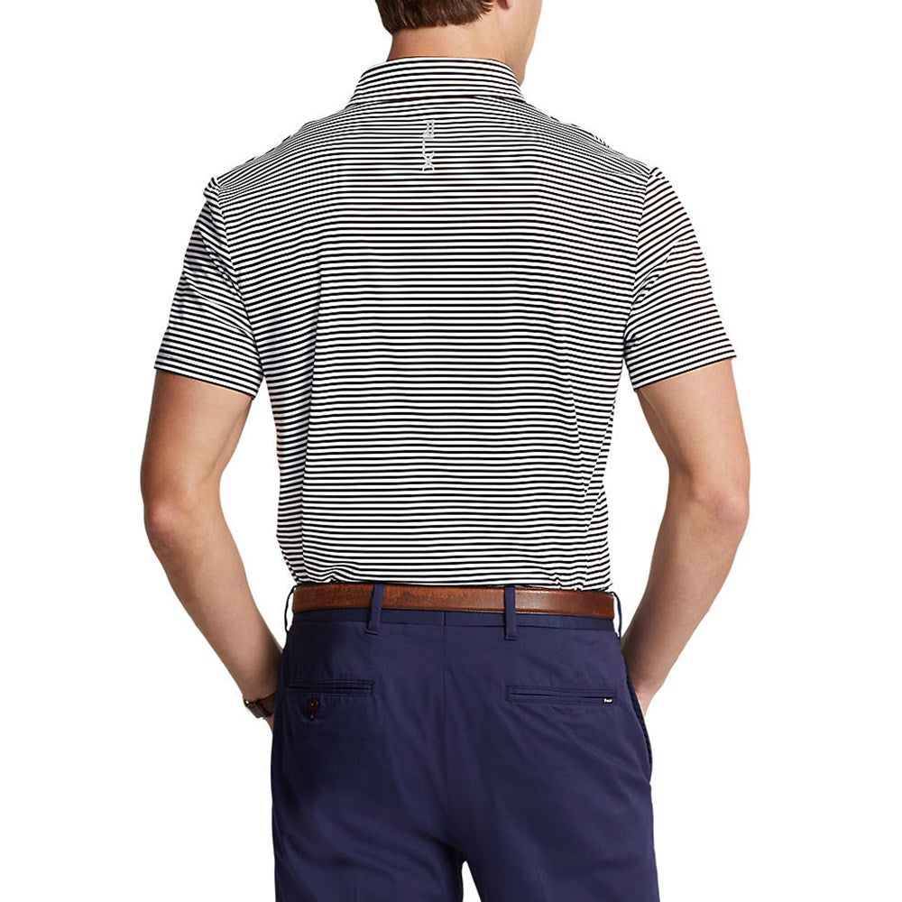 RLX Ralph Lauren YD Stripe Lightweight Airflow Polo - Rich Ruby/Pure White