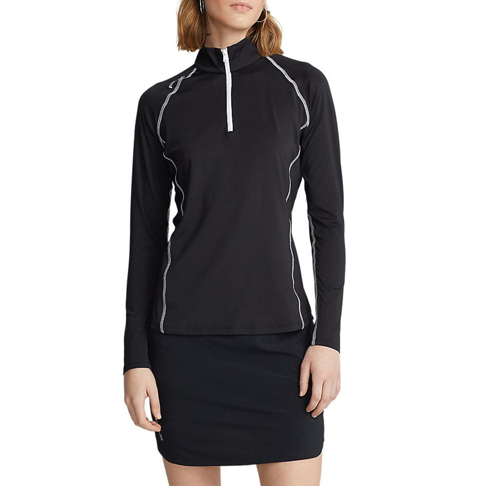 RLX Ralph Lauren Women's Jersey Quarter Zip Golf Pullover - Polo Black