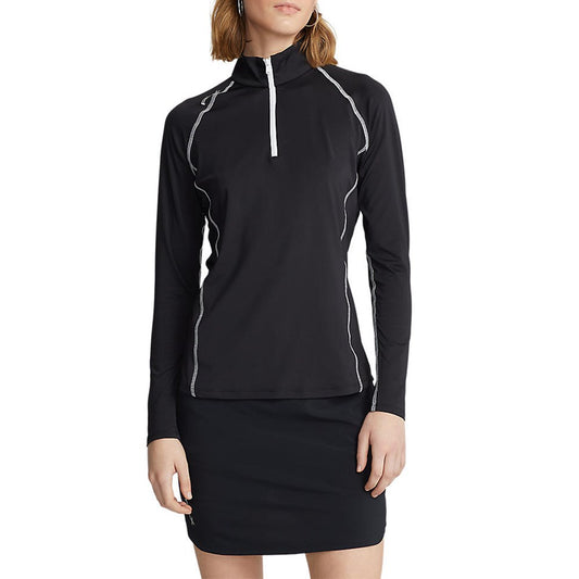 RLX Ralph Lauren Women's Jersey Quarter Zip Golf Pullover - Polo Black