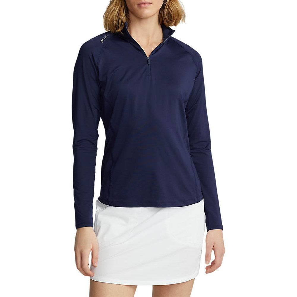 RLX Ralph Lauren Women's Jersey Quarter Zip Golf Pullover - French Navy