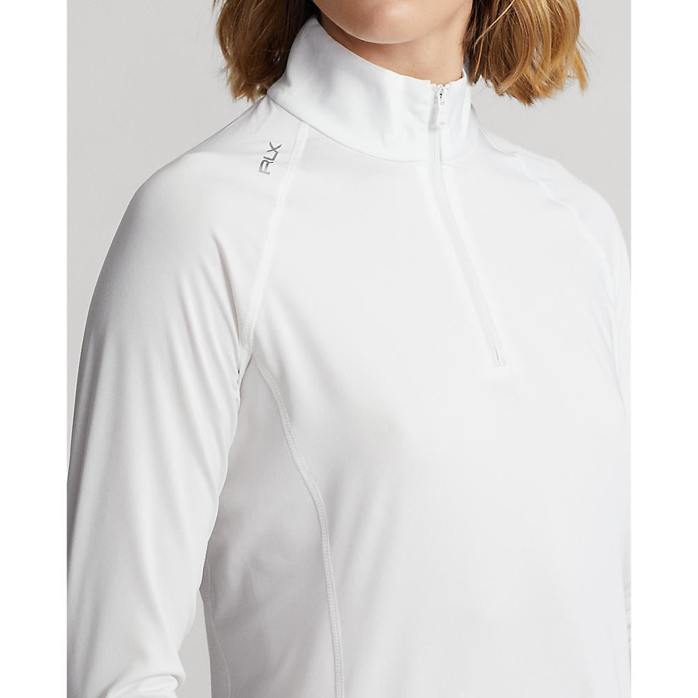 RLX Ralph Lauren Women's Jersey UV Quarter Zip Golf Pullover - Pure White