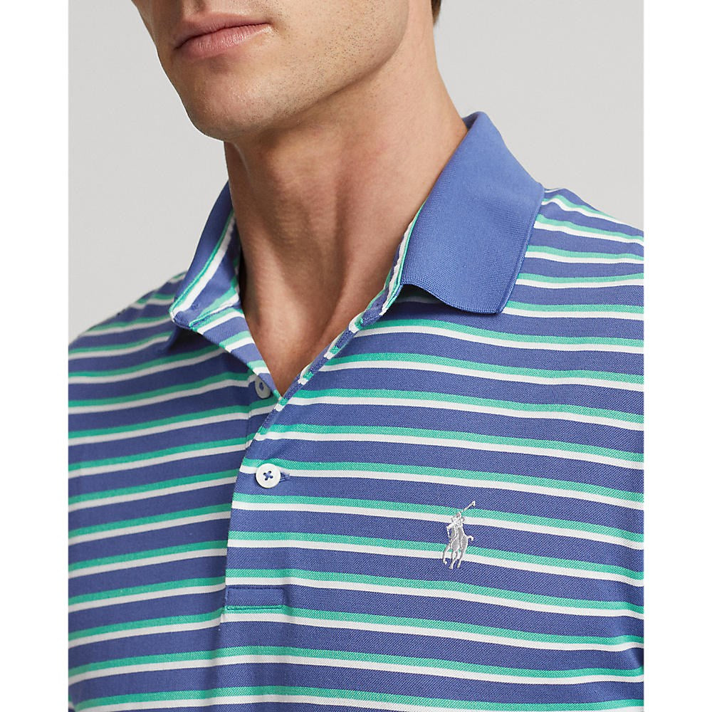 RLX Ralph Lauren Tour Pique Stripe  Polo Shirt - Royal Navy Multi